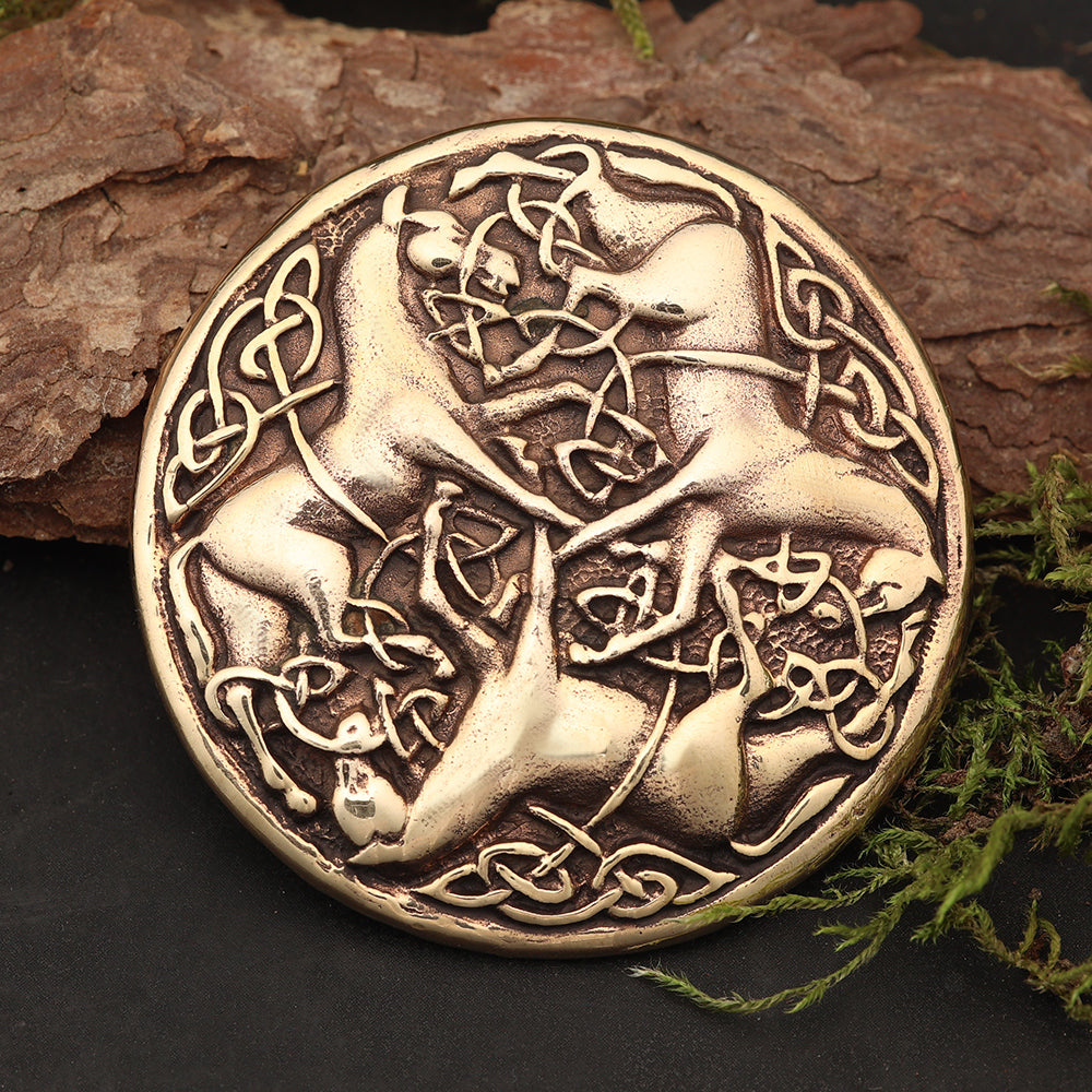 Kelten Pferde Brosche Mittelalter  Gewandnadel mittelalterlicher Schmuck