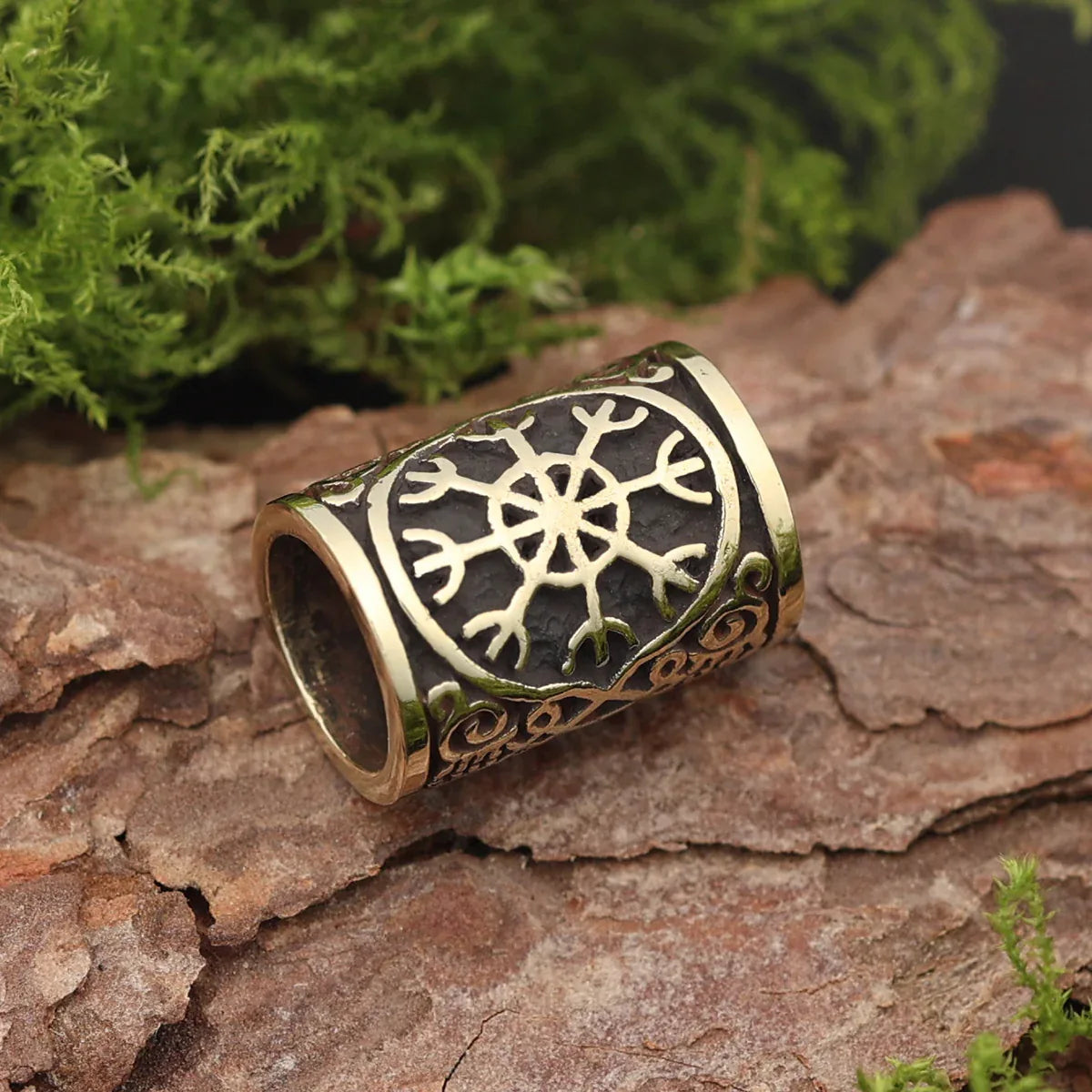 Vegvisir Beard Jewelry Viking Jewelry Brass Beard Bead