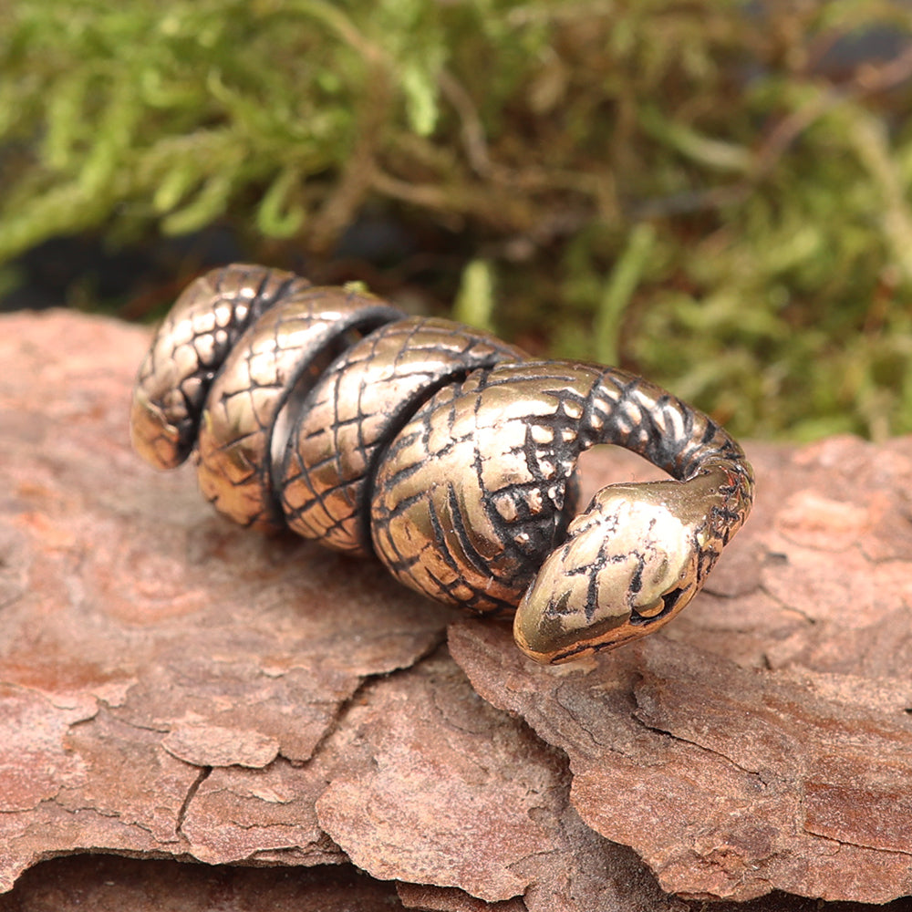 Schlange Bartperle Bart Accessoires Bronze Haarschmuck Perle