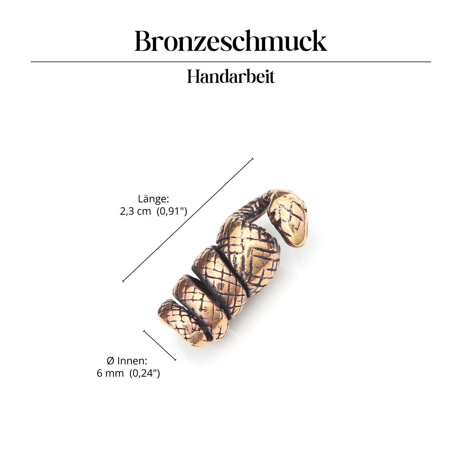 Bartschmuck Schlange  Bronze Wikingerschmuck