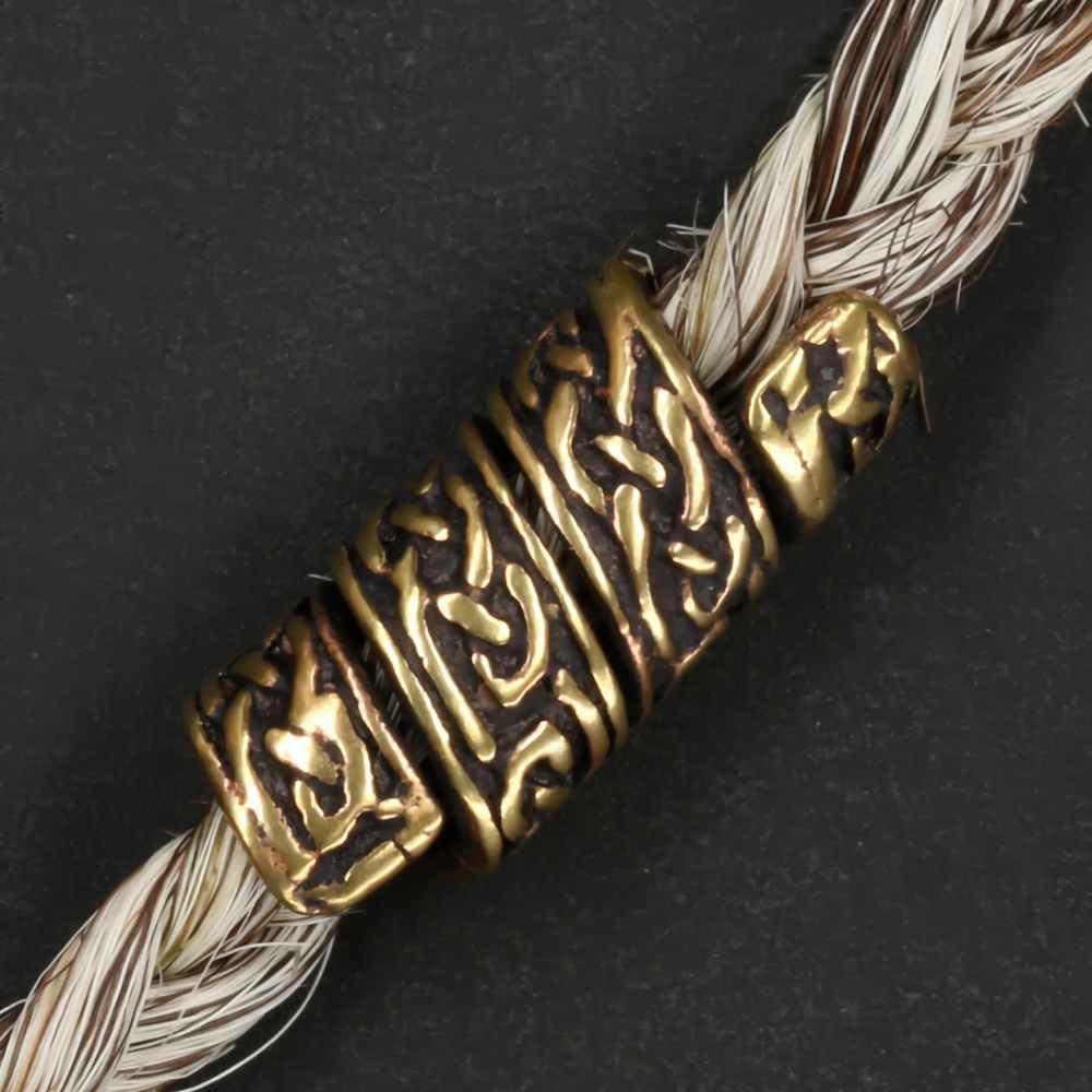 Keltische Bartperle Mittelalter Haarschmuck Wikinger Bartschmuck Bronze 