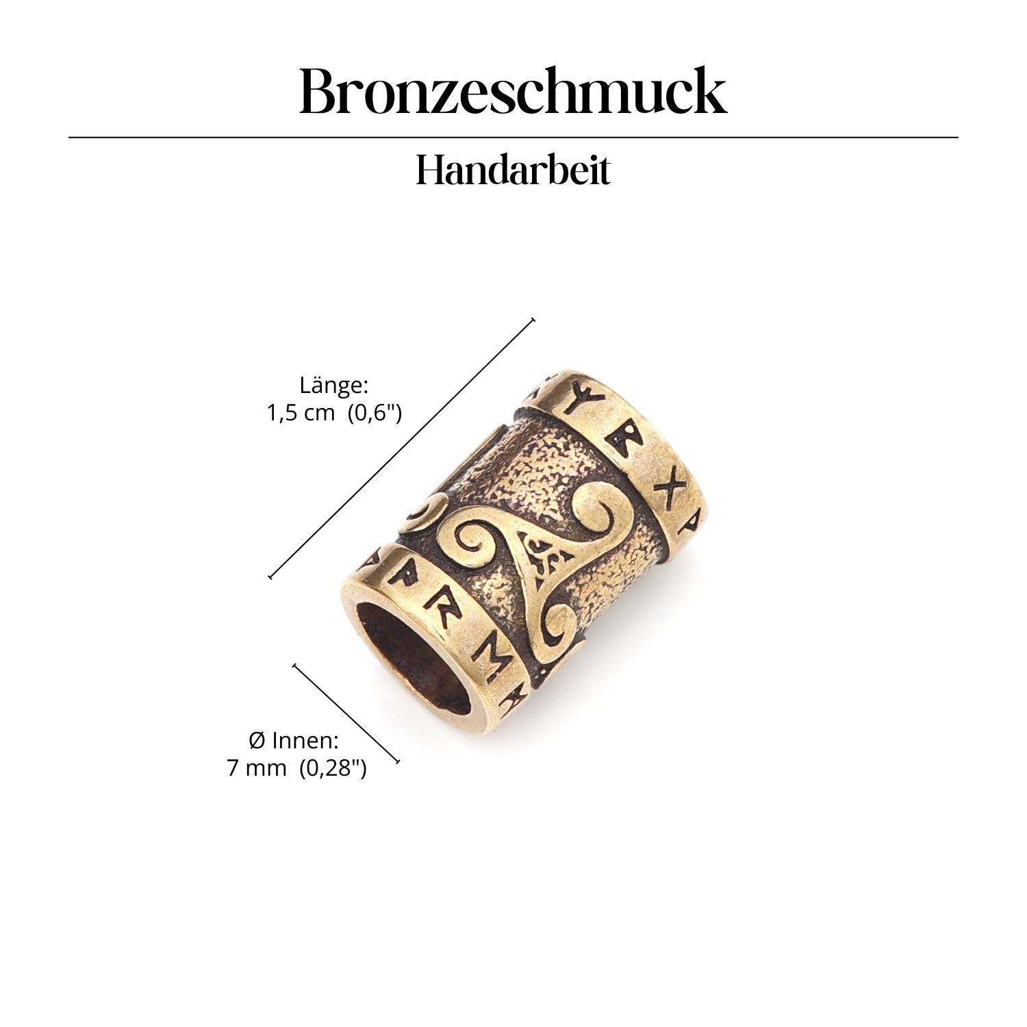 Beard bead triskelion beard jewelry bronze Viking jewelry