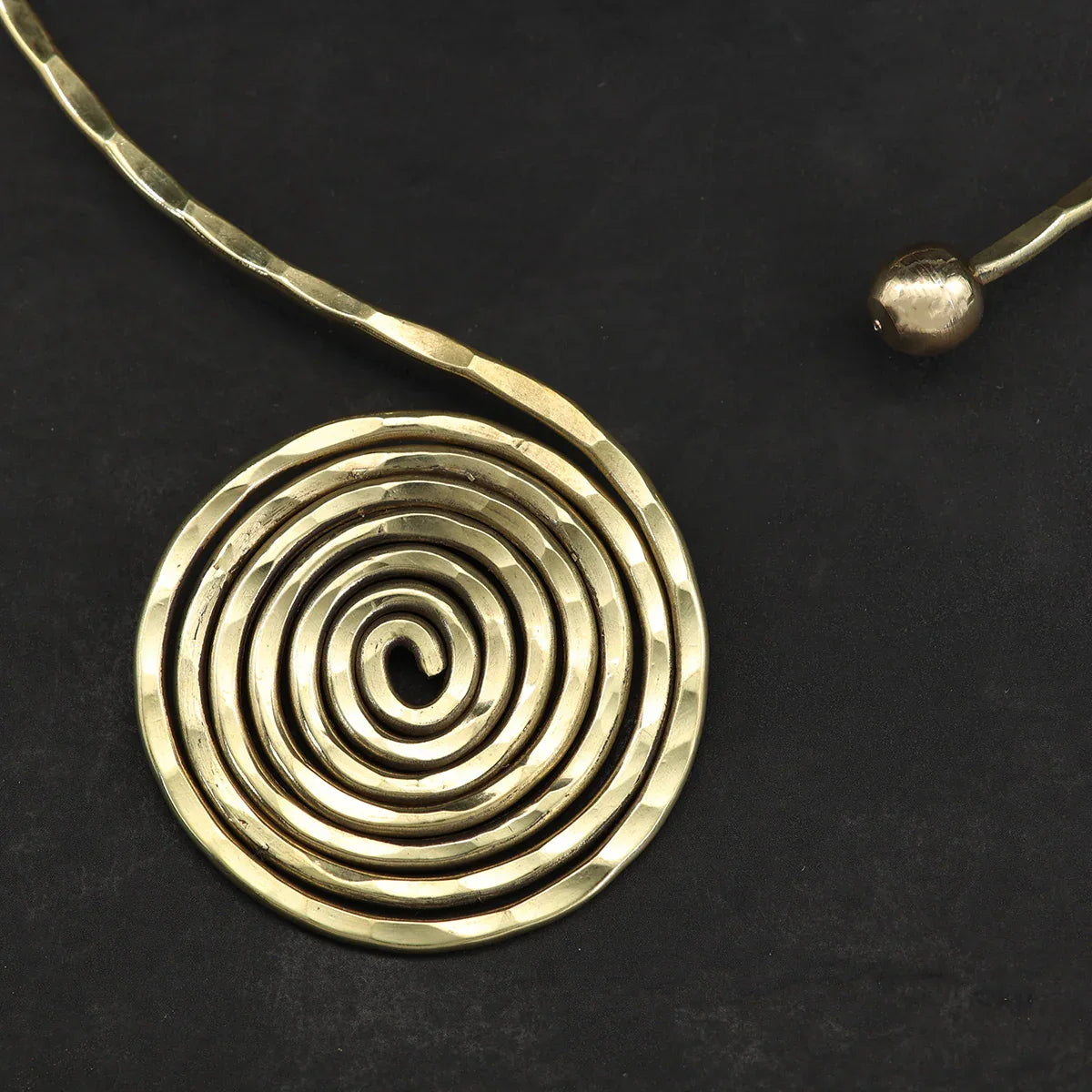  Necklace, spiral design, brass necklace