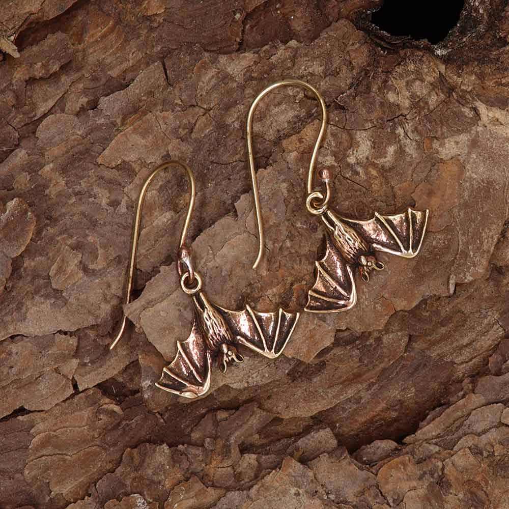 damen und herren Bronze Ohrschmuck - Fledermaus