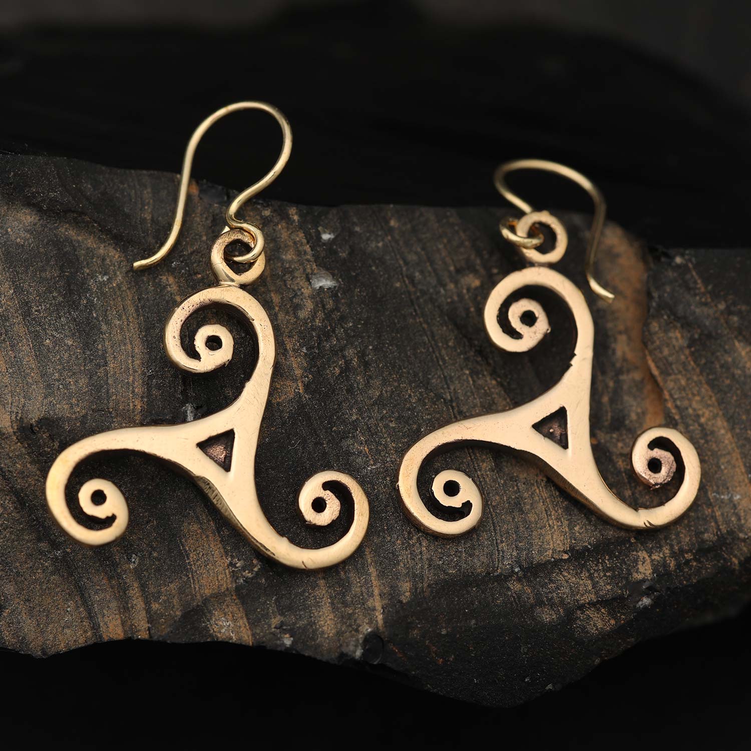Triskelion mittelalter Ohrring Bronze