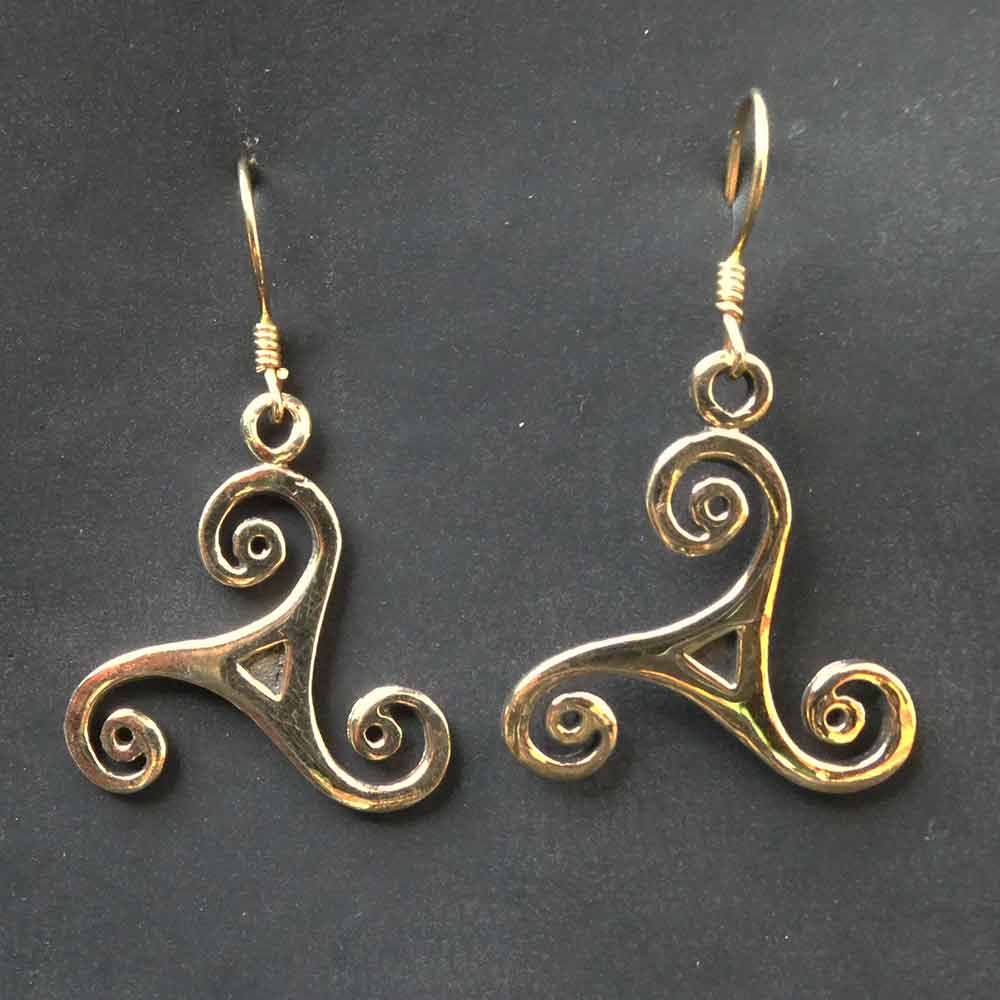 Triskel Keltische Ohrringe Bronze Ohrschmuck