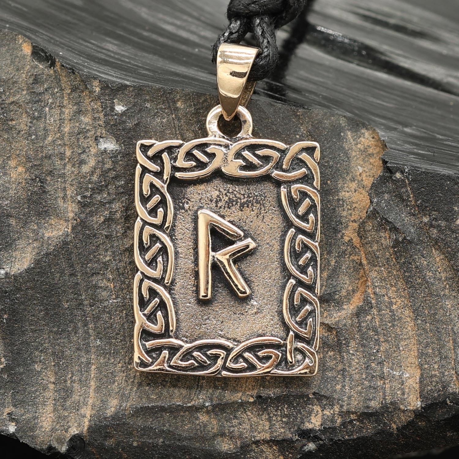Rune Bronze Schmuck raidho Anhänger älteres Futhark