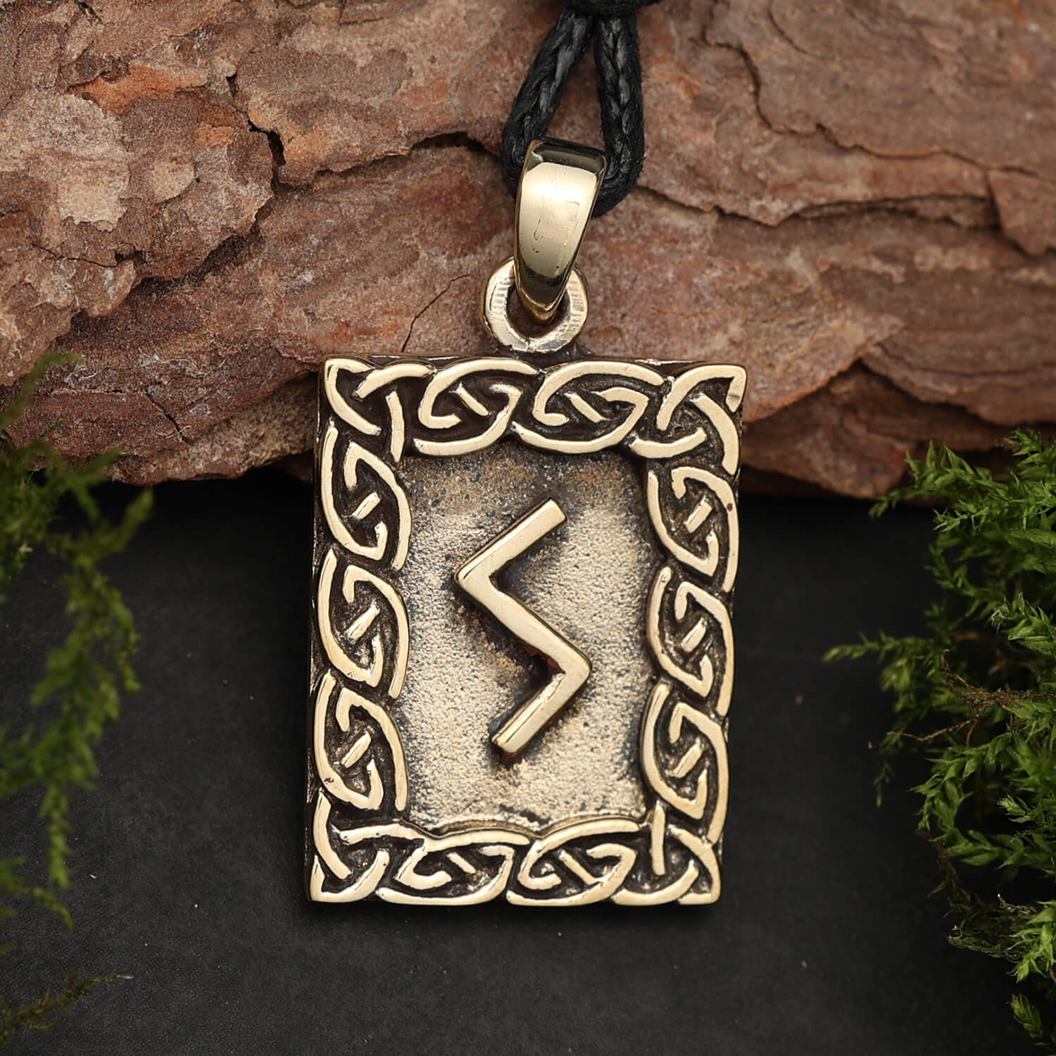 Rune Bronze Jewelry sowilo Pendant Elder Futhark