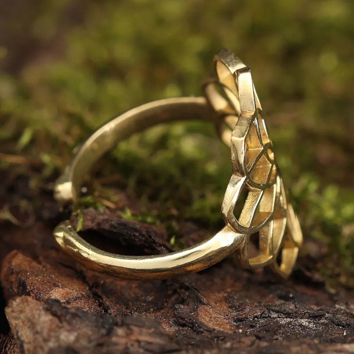 Blume des Lebens Ring größenverstellbar Messing Schmuck