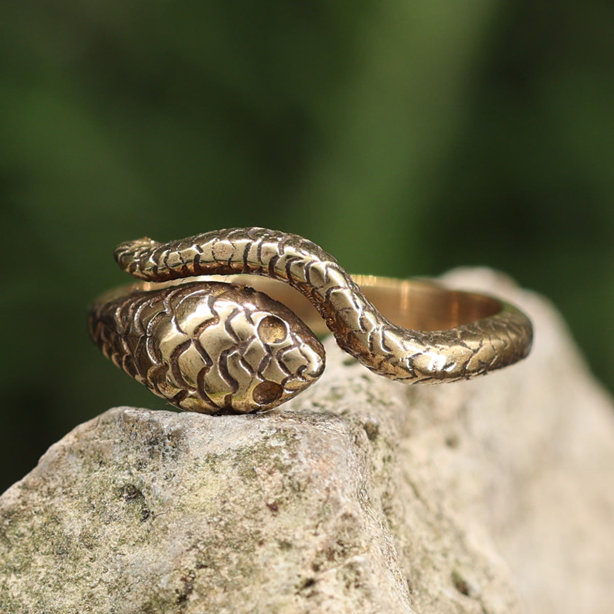 Schlangen Ring größenverstellbar Messing Damen Schmuck