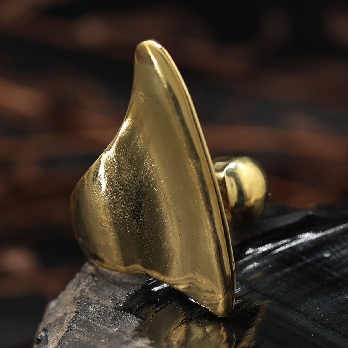 Designer Ring größenverstellbar Messing Damen Schmuck