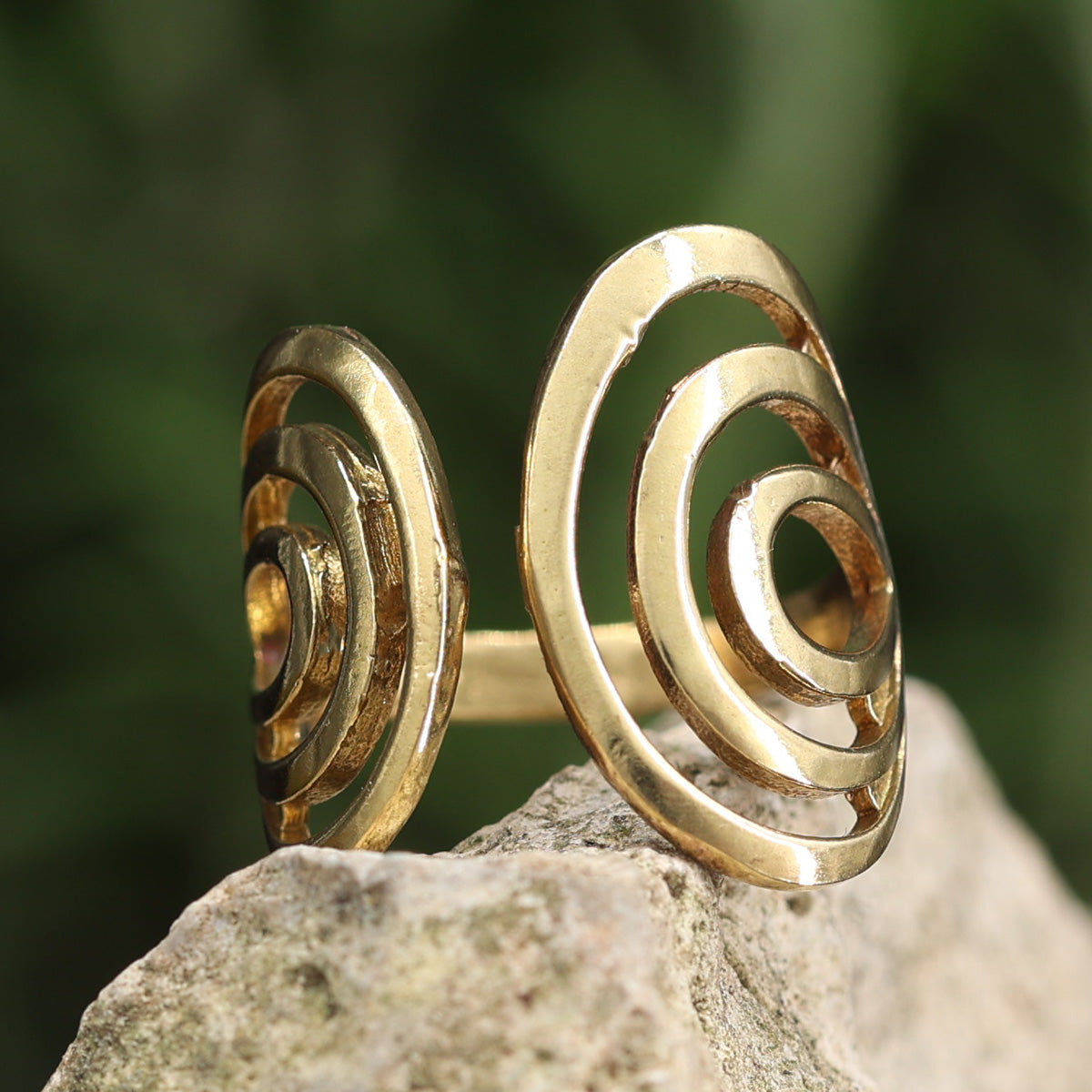Spiralen Damen Ring größenverstellbar Messing Damen Schmuck