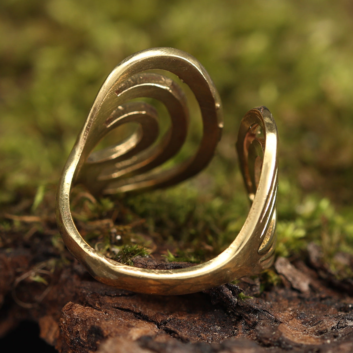 Spiralen Damen Ring größenverstellbar Messing Damen Schmuck