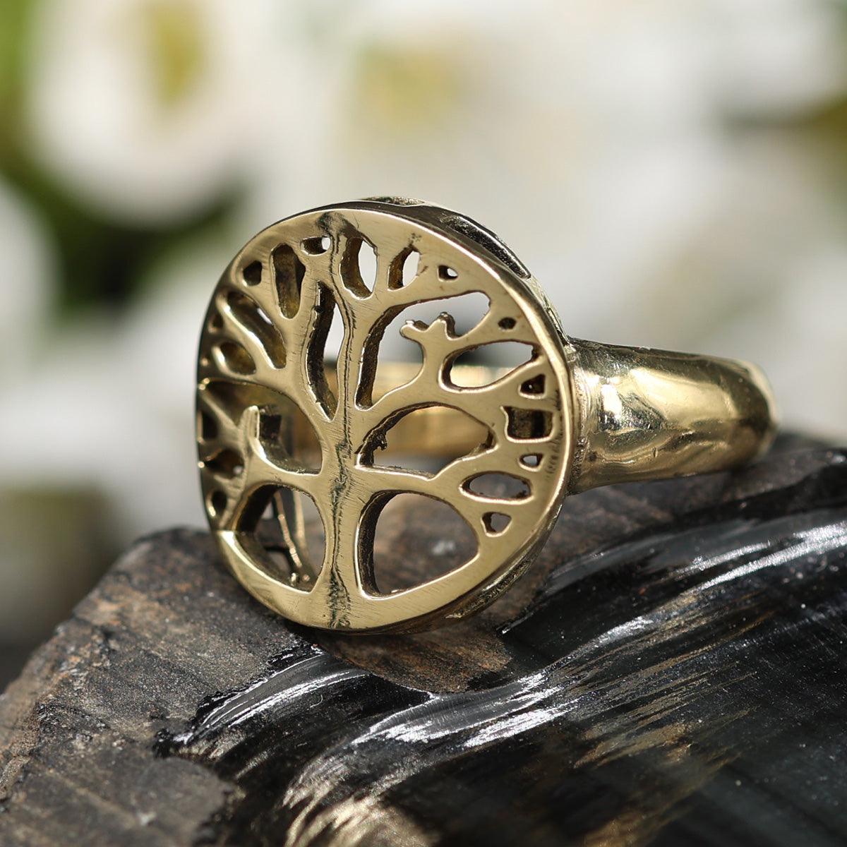 Damen Ring Lebensbaum größenverstellbar Messing Schmuck