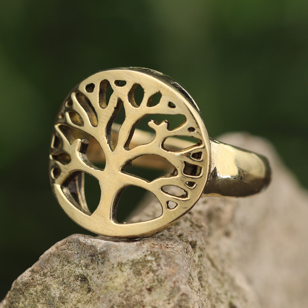 Damen Ring Lebensbaum größenverstellbar Messing Schmuck