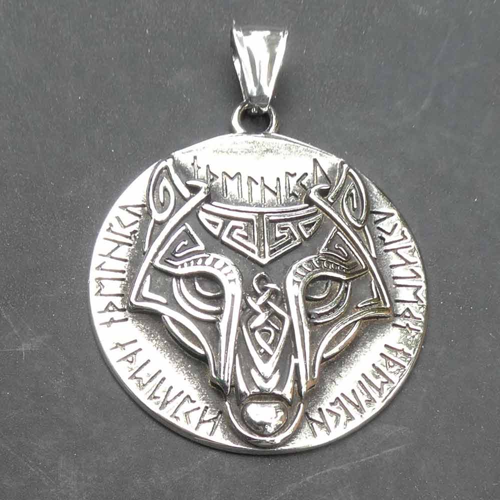 Fenris Wolf Edelstahl Schmuck Anhänger nordische Mythologie