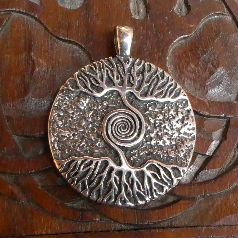 Kelten Lebensbaum Edelstahl Anhänger Ausgefallener Mittelalter Schmuck