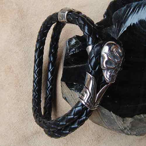 Gotik Leder Armschmuck Edelstahl