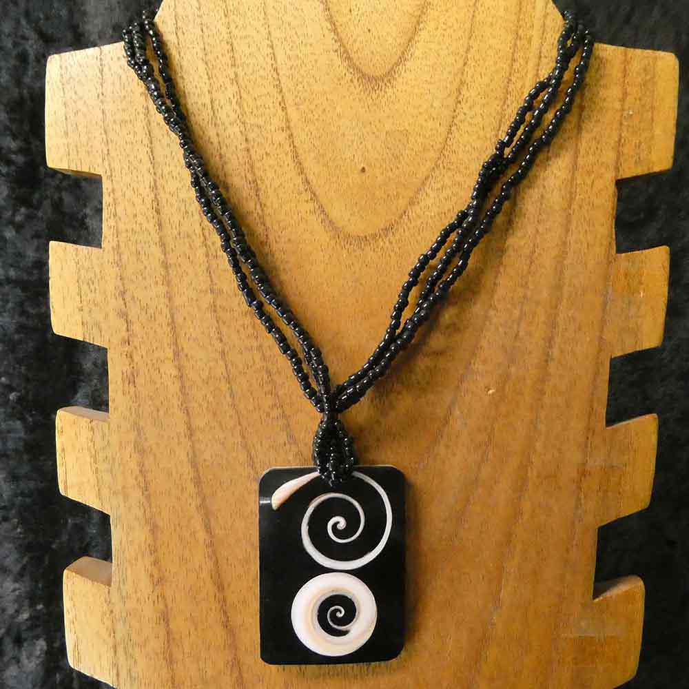 Shiva Muschel Modeschmuck schwarz