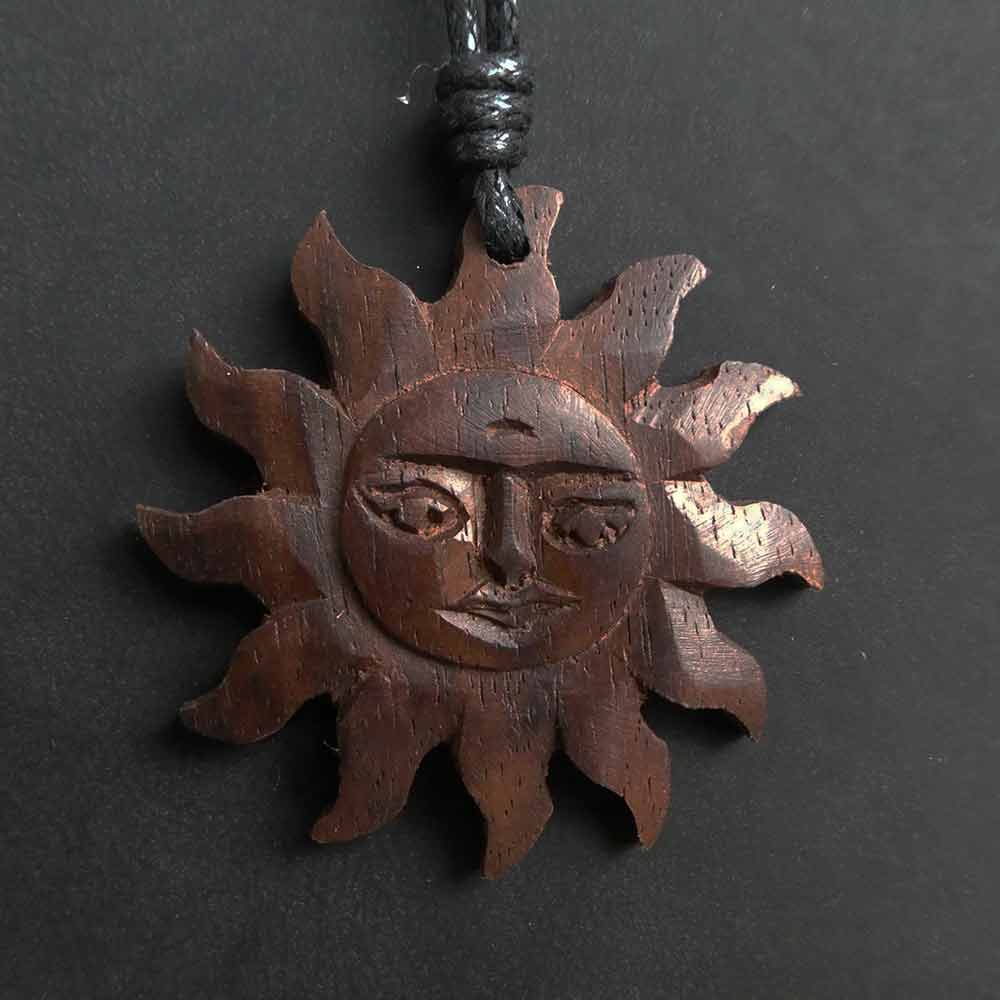 Sonne Holzschmuck Anhänger Handarbeit Fair Trade 