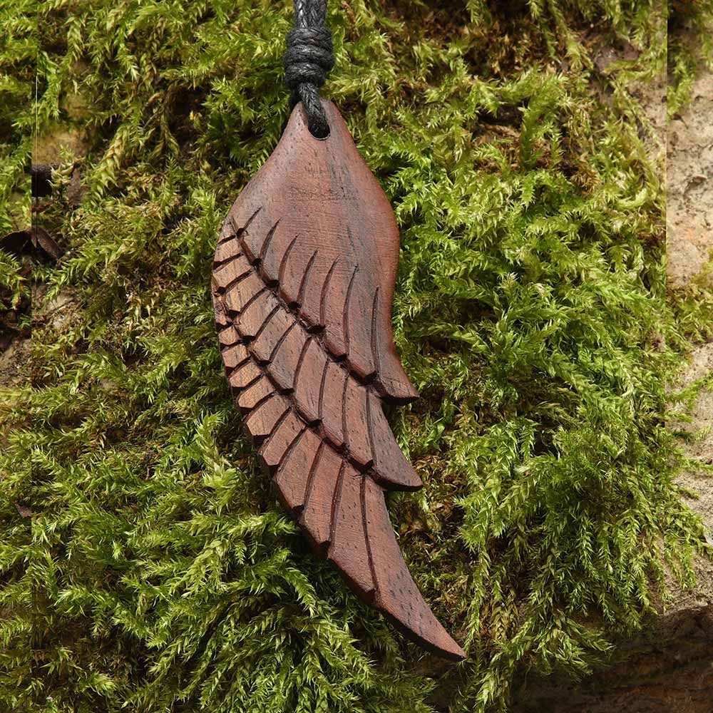 Engel Flügel Holzschmuck Kettenanhänger Engelsflügel Handarbeit Schmuck