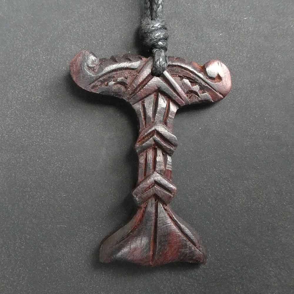 Kleiner Irminsul Weltensäule Kette Holz Schmuck Anhänger Fairtrade Handarbeit