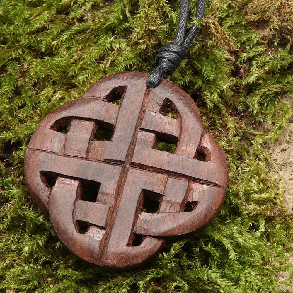 Keltischer Anhänger Schmuck Holz Vierjahreszeiten Kettenanhänger