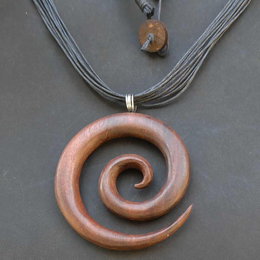 Spirale aus holz mit Verschluß Modeschmuck Halskette