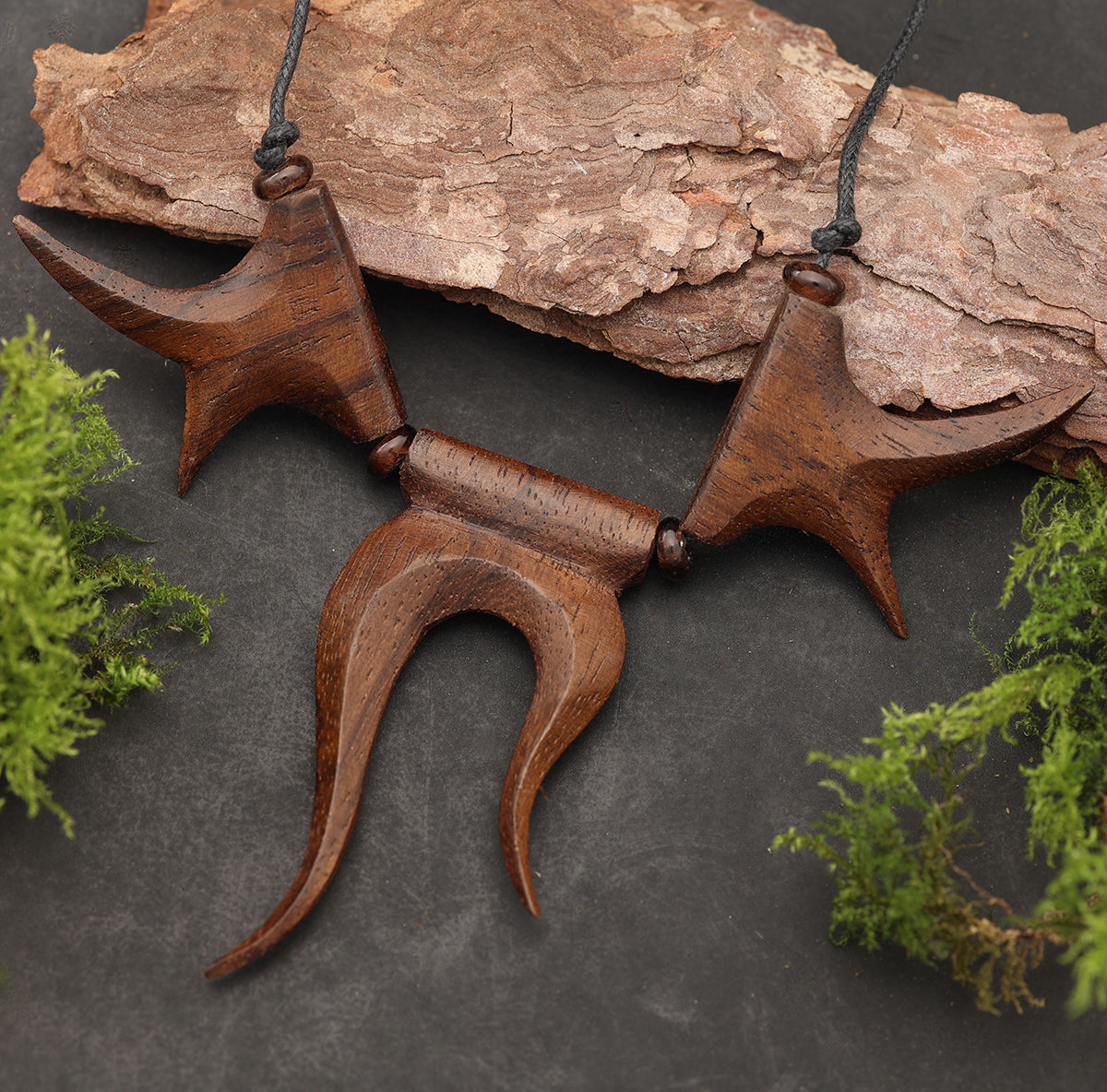 Halskette Collier gemasert natürlicher Schmuck Handarbeit fair gehandelt