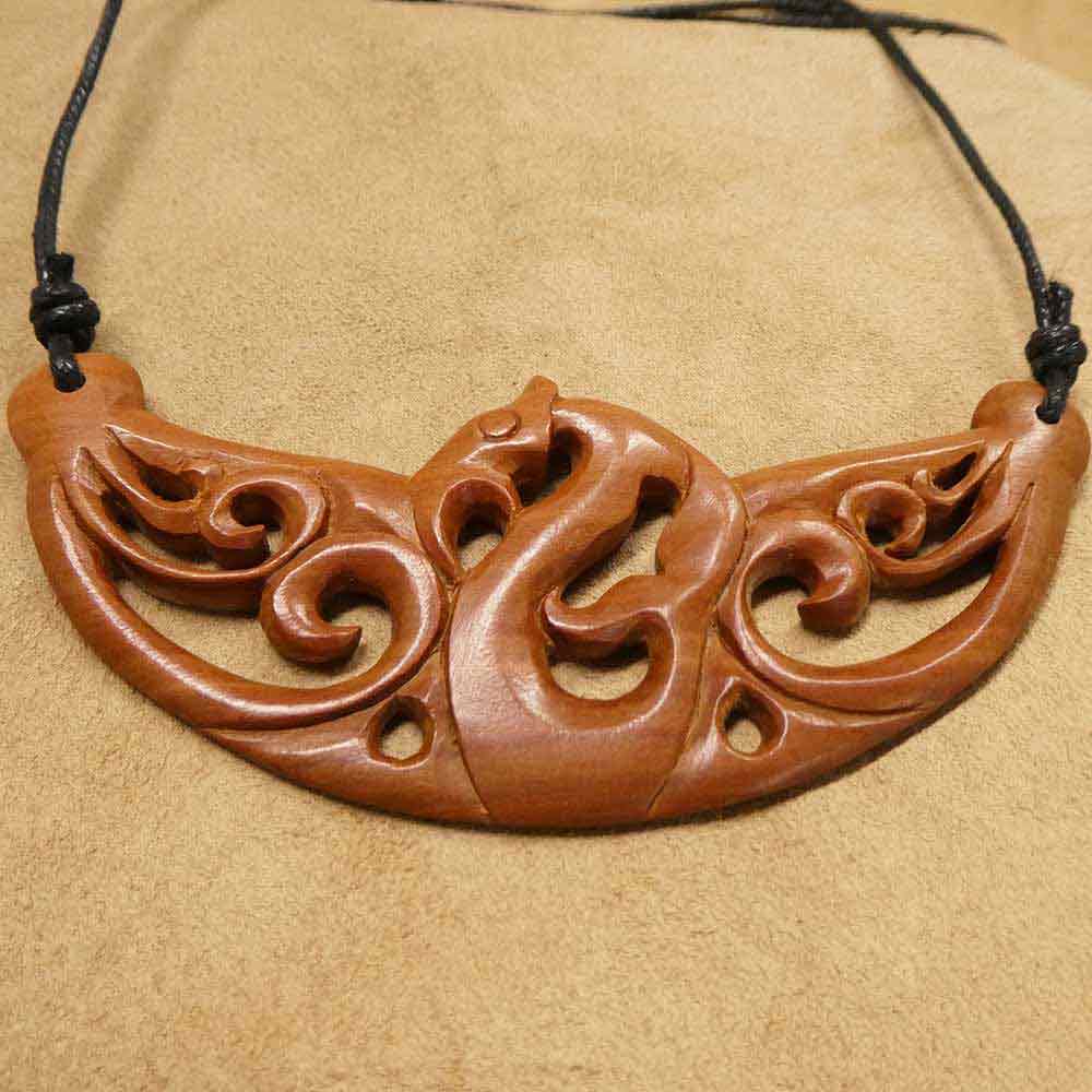 Holzschmuck Keltisch Holz Collier Kette Handarbeit