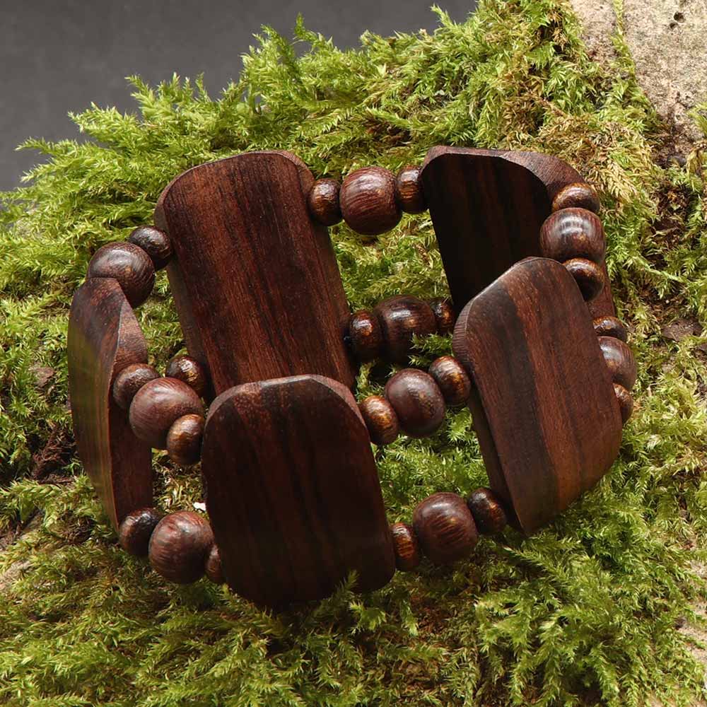 Armband Holz elstisch Kokosperlen natürlicher Armschmuck Holzschmuck