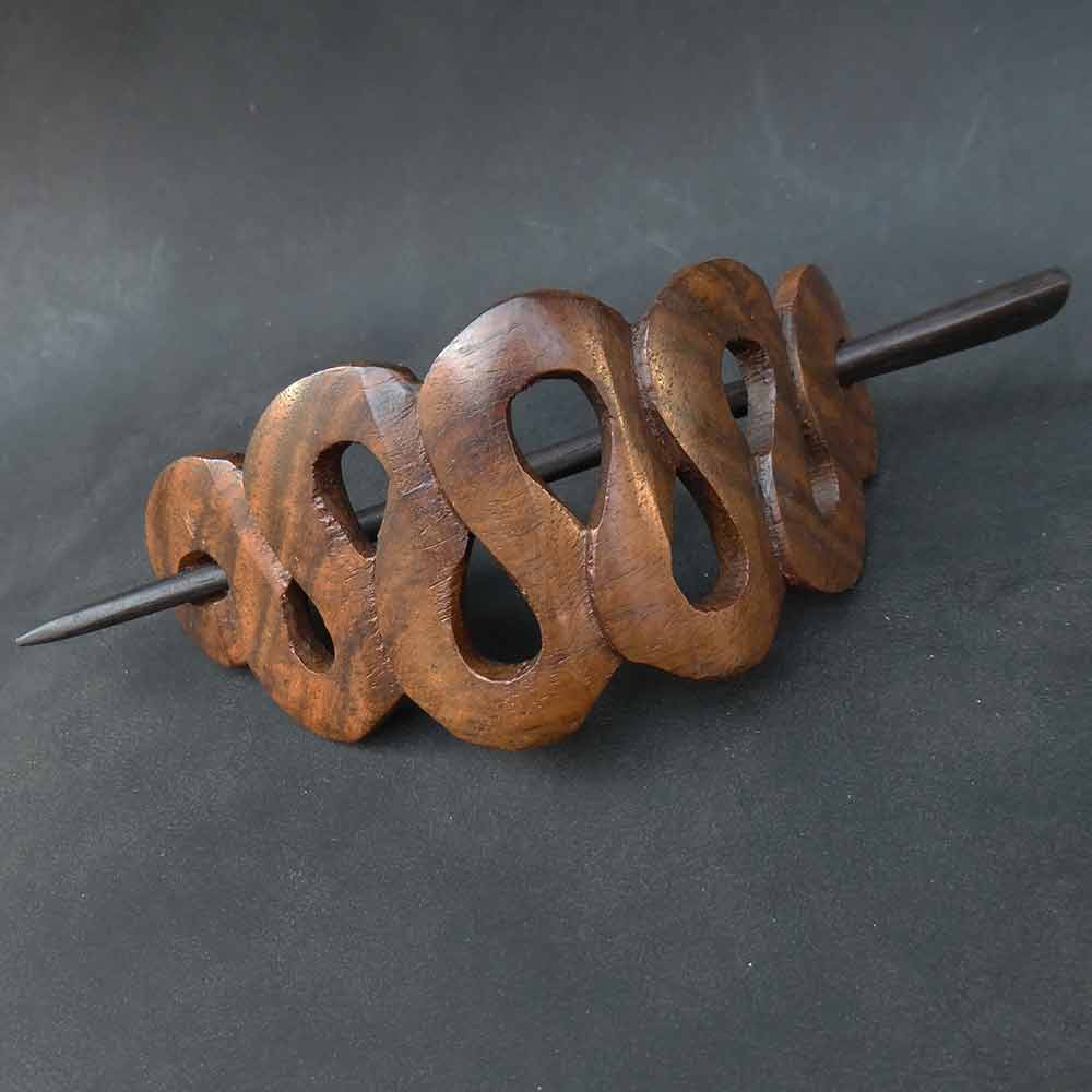 Holz Haarspange schonnend fürs Haar Holzschmuck Handarbeit fair gehandelt