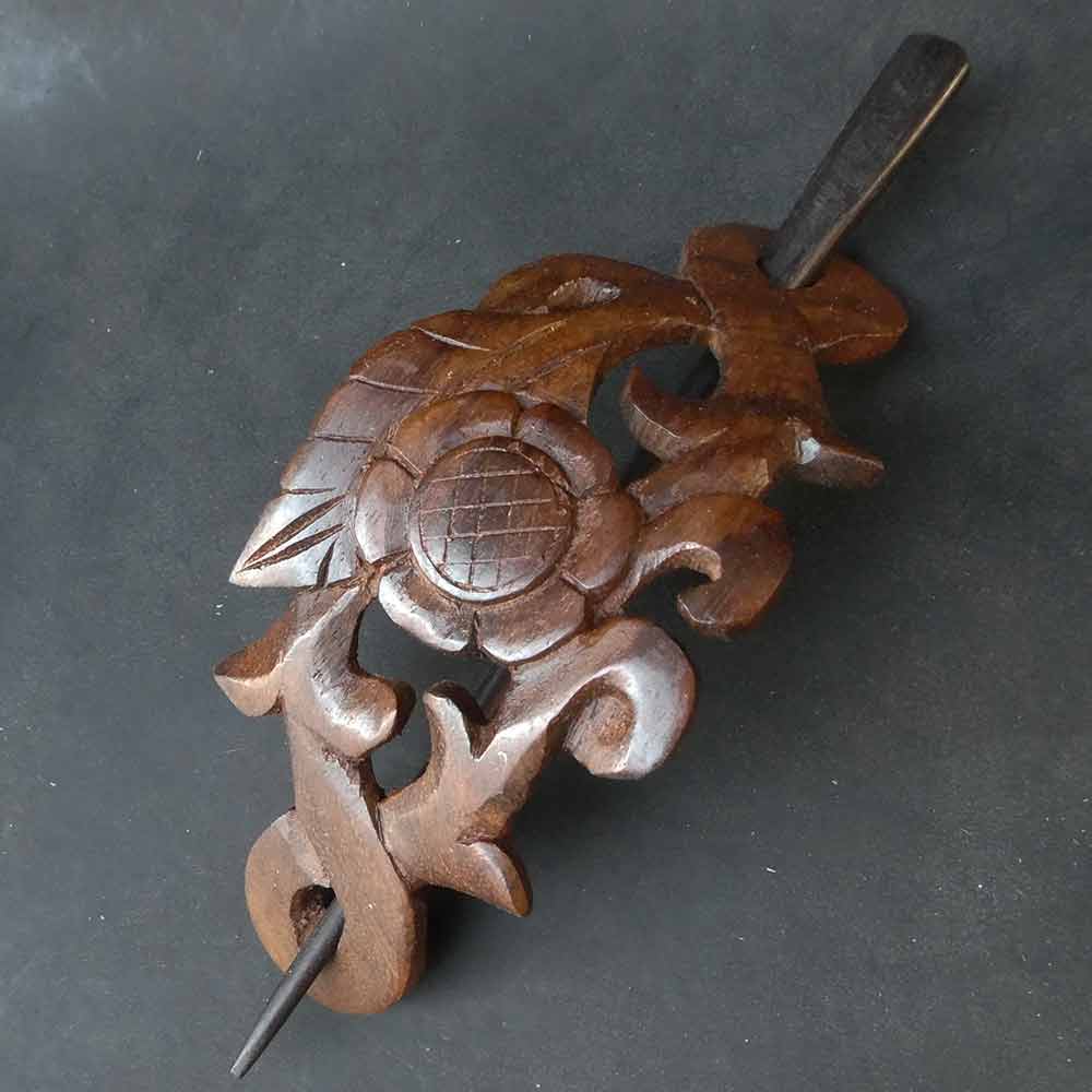 Blume Haarspange schonnend fürs Haar Holzschmuck Handarbeit Fairtrade