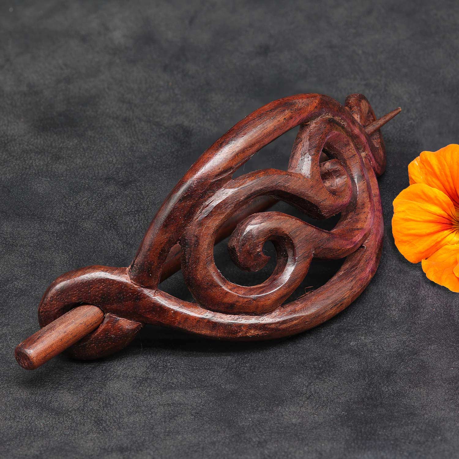 Holz Haarspange Spirale Schmuck aus Holz
