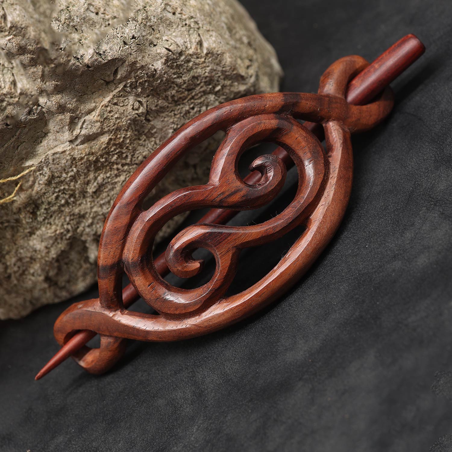 Außergewöhnliche Haarspange Holz Haarschmuck schonender Verschluss