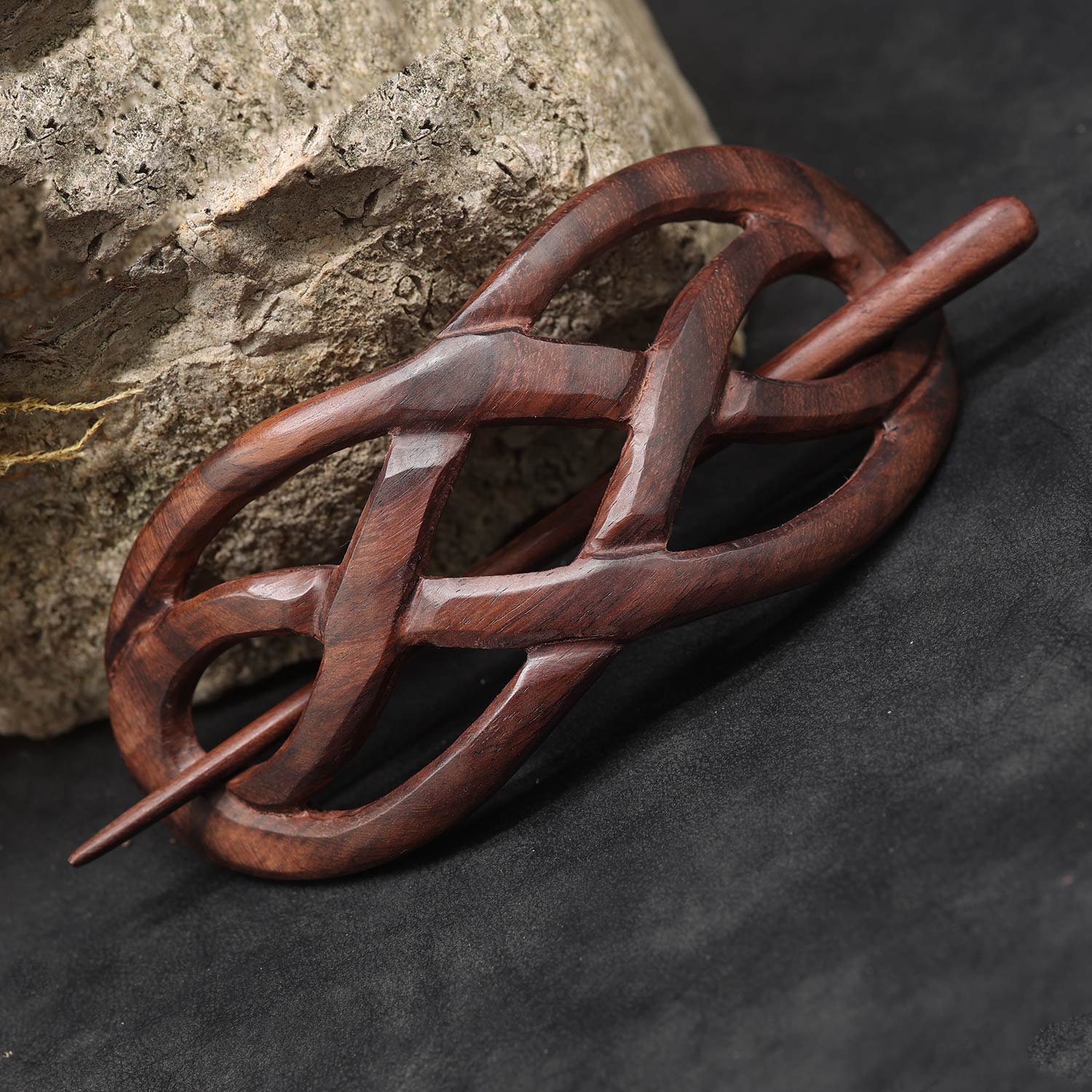 Keltische Haarspange Holz Haarschmuck schonender Verschluß