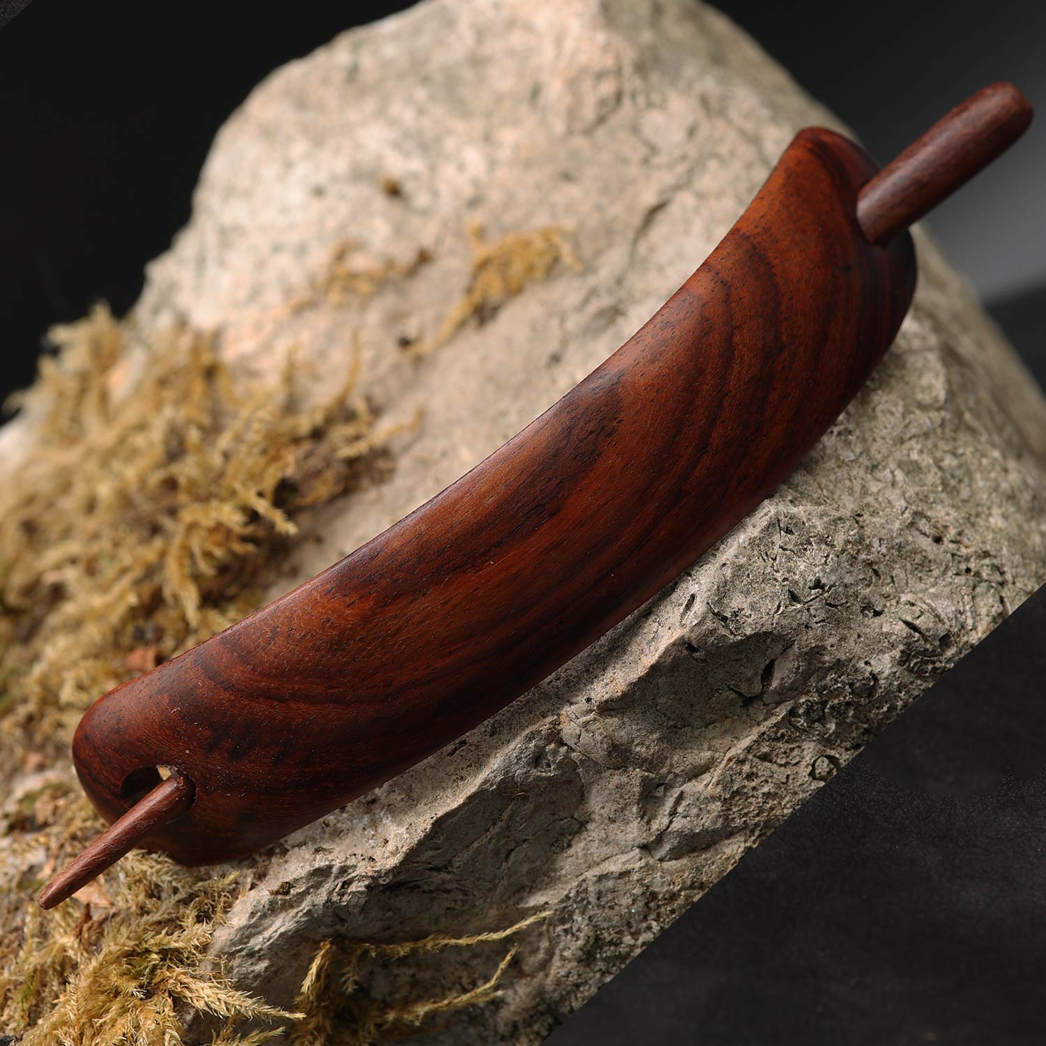 Haarspange Holz schlichter Haarschmuck schonender Verschluss