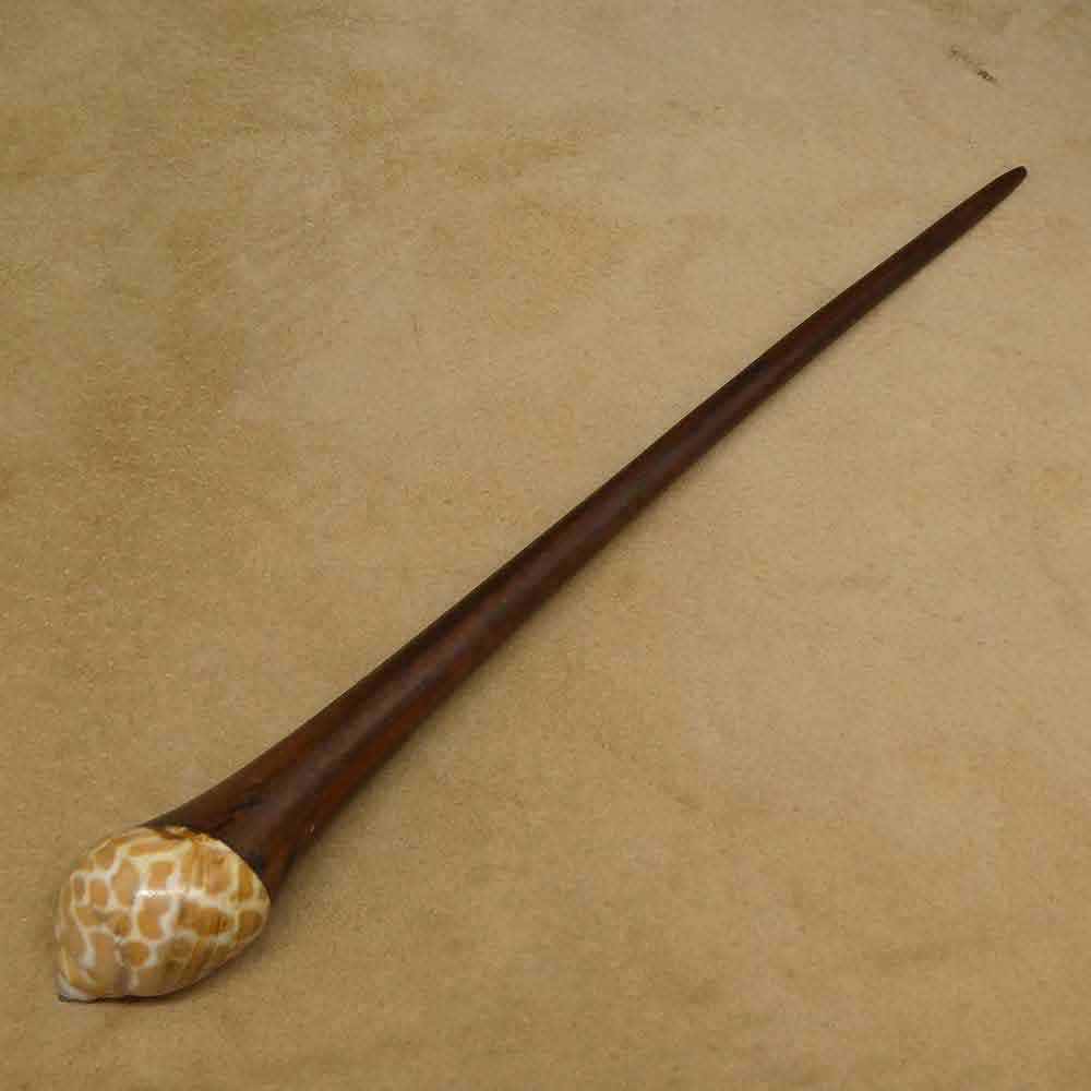 Haarstab Holz mit feiner Muschel Haarschmuck für Hochsteckfrisuren