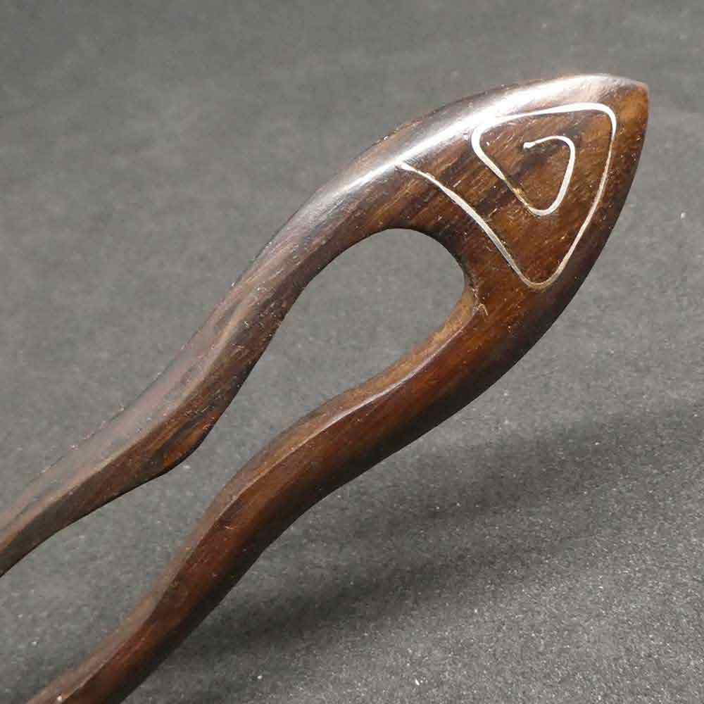 Haarstab Holz Edelstahl edel