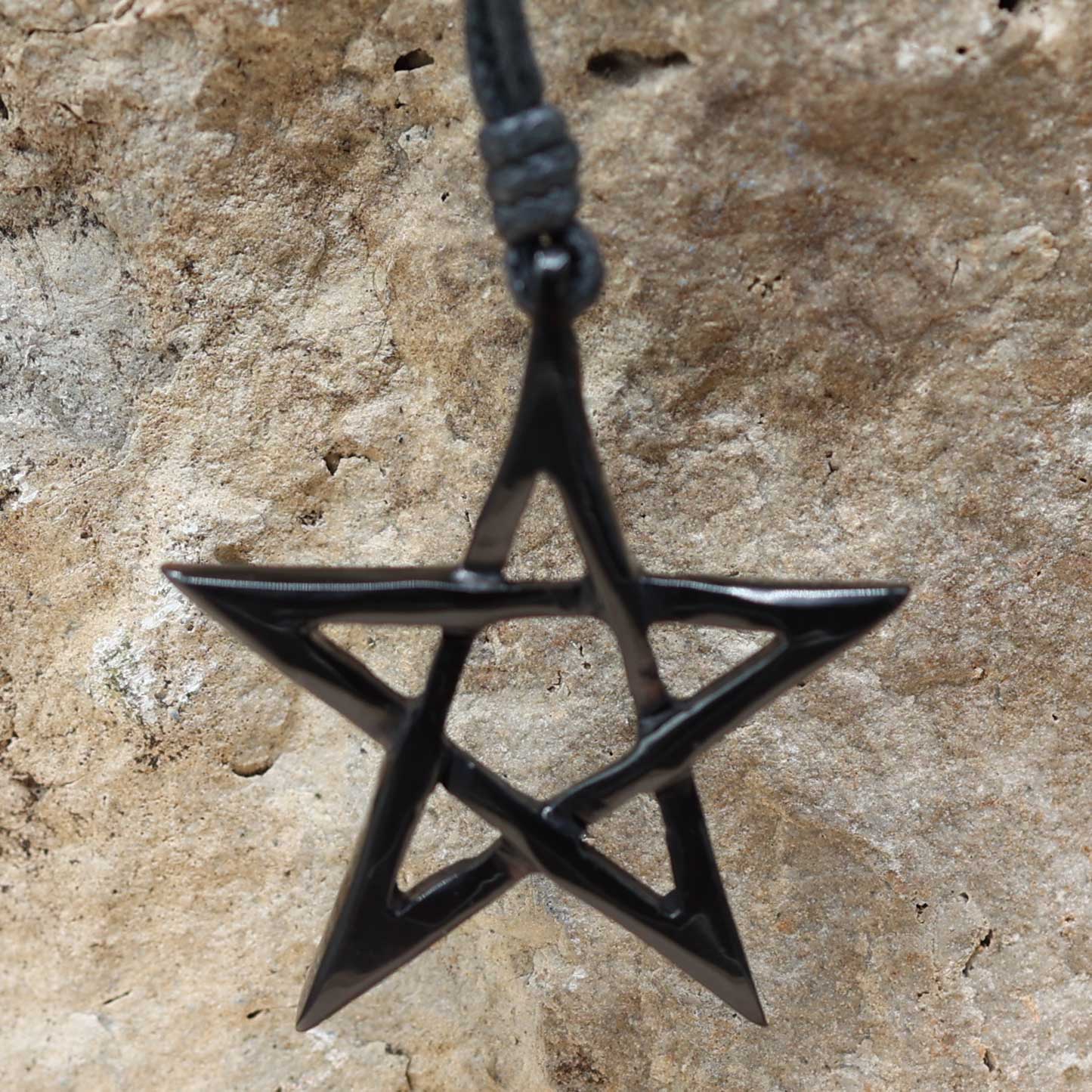 Pentagramm Kette Gothic Horn Schmuck Anhänger