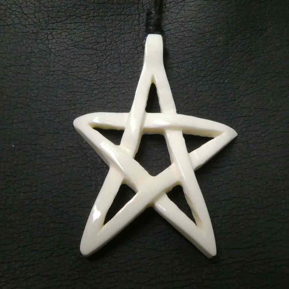 offenes Pentagramm Schmuck aus Knochen