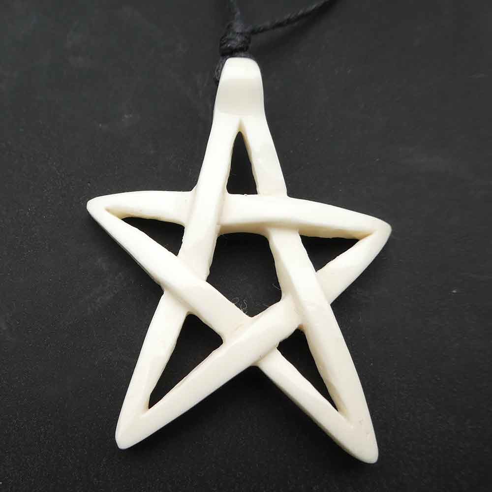 offenes Pentagramm Schmuck aus Knochen