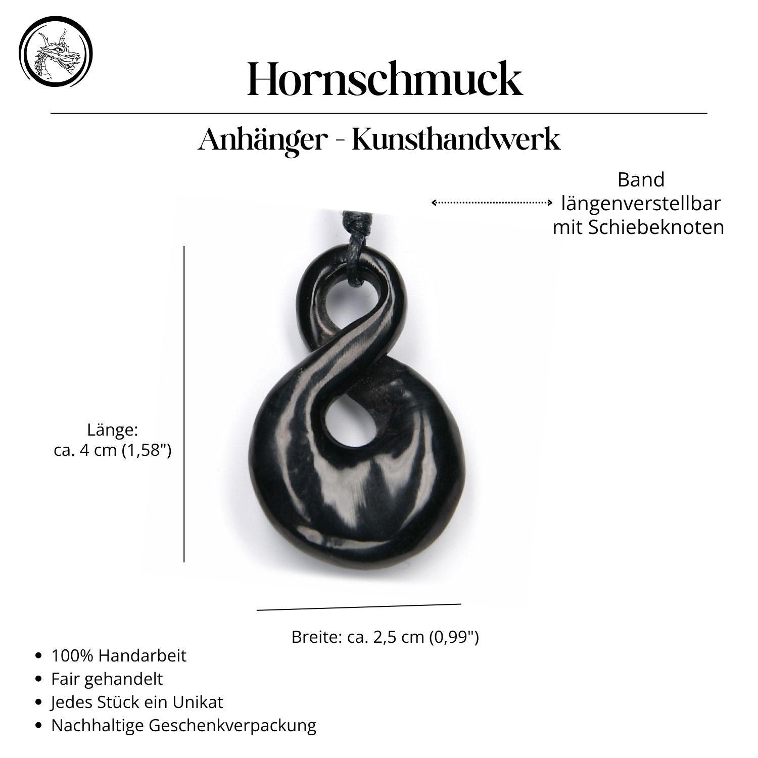 Double Maori Horn Halskette Anhänger Handarbeit Kunst Handwerk