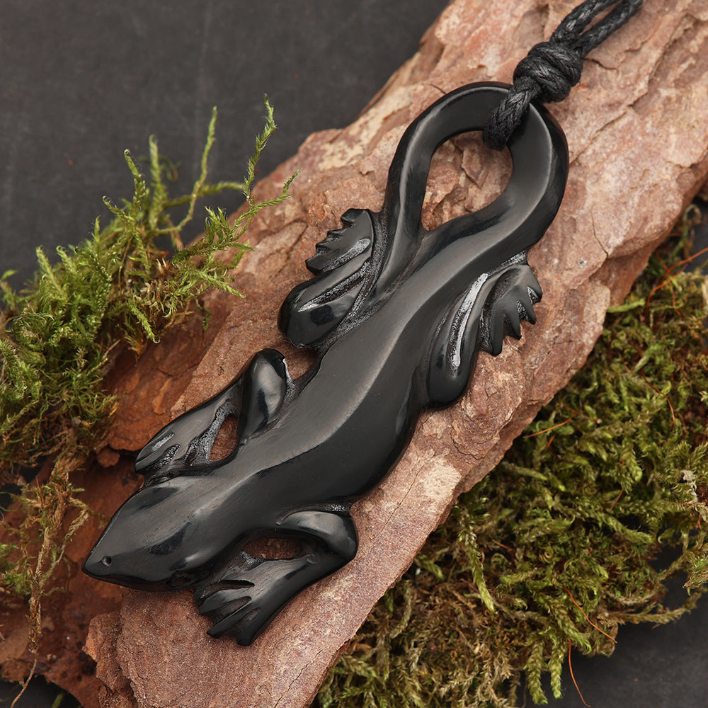 Gecko Halskette Horn Schmuck Handarbeit fair gehandelt