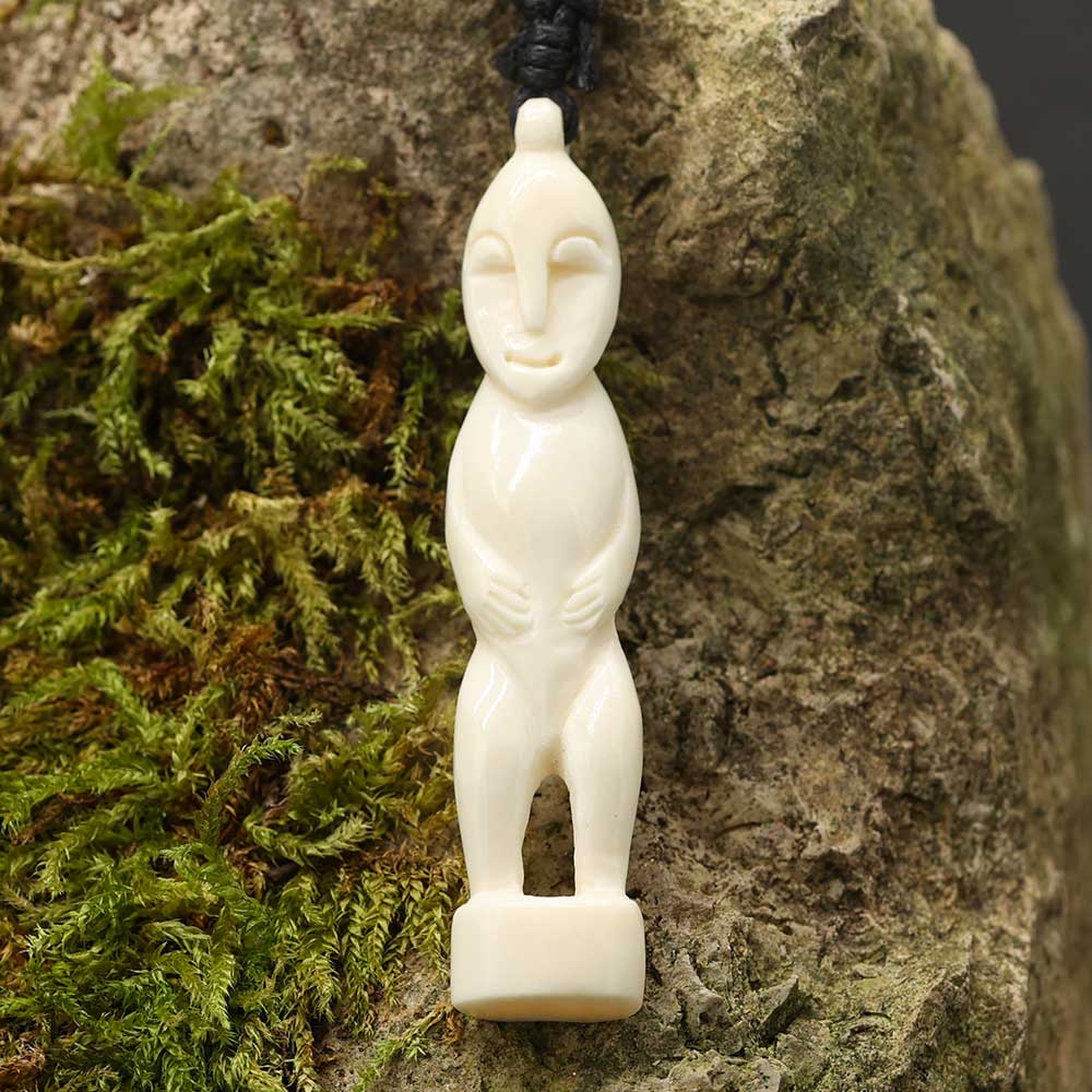 Primitiv Anhänger Handarbeit Schmuck Kette Knochen