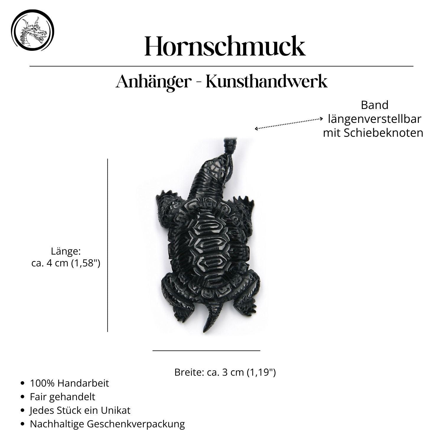 Halskette Schildkröte Horn Handarbeit Kunst Handwerk