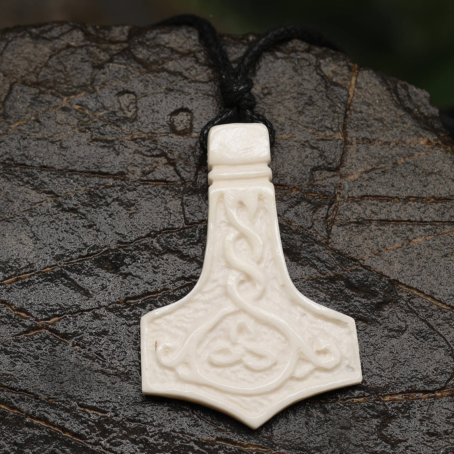 Viking jewelry Mjölnir bone jewelry pendant necklace