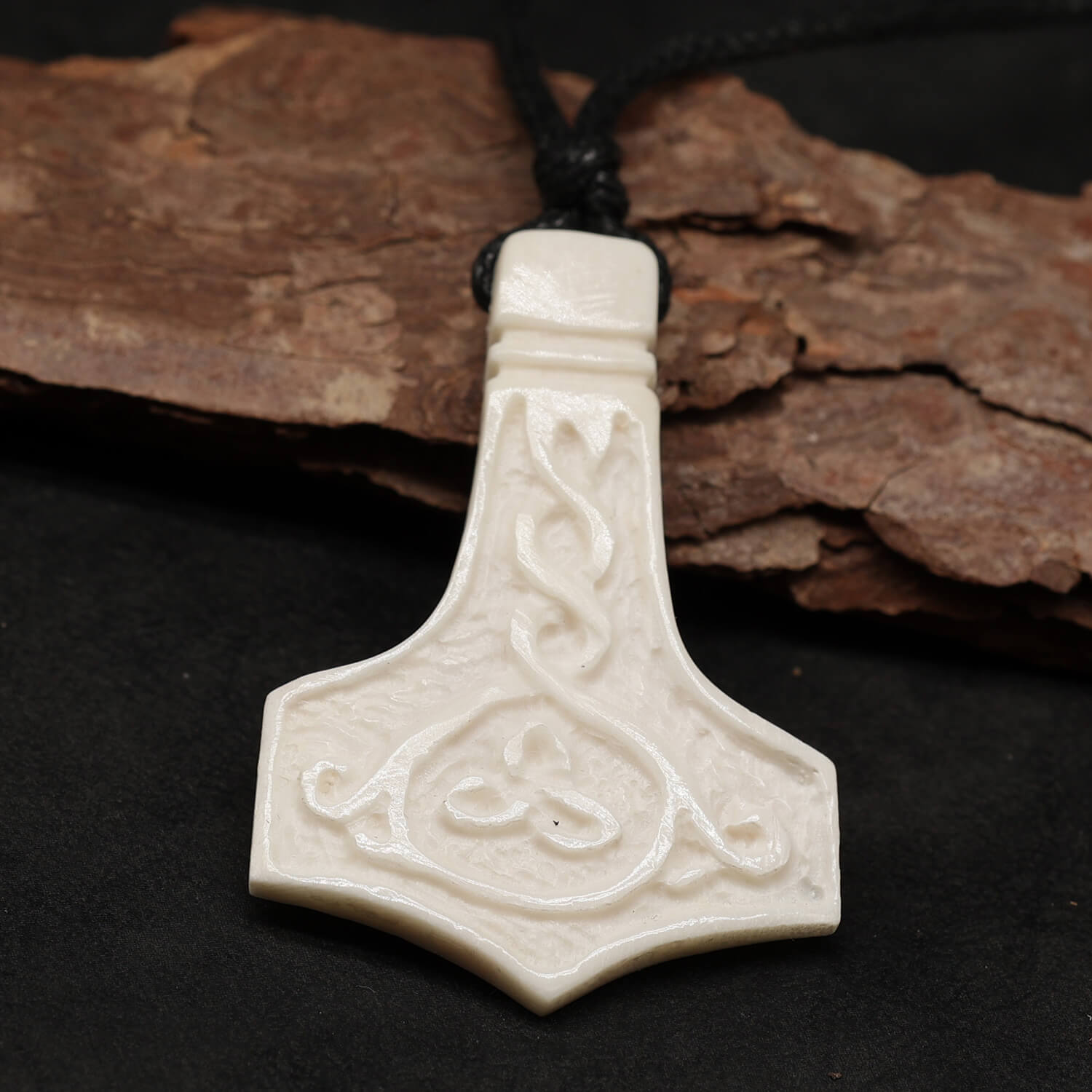Wikinger Schmuck Mjölnir Knochen Schmuck Anhänger Halskette