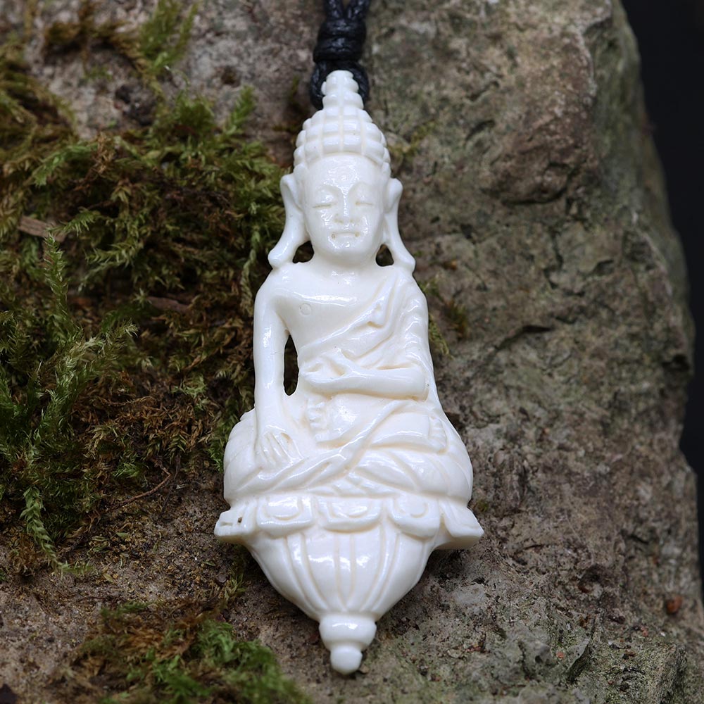 Buddha Kette fair gehandelt Kunst Handwerk Schmuck geschnitzt 
