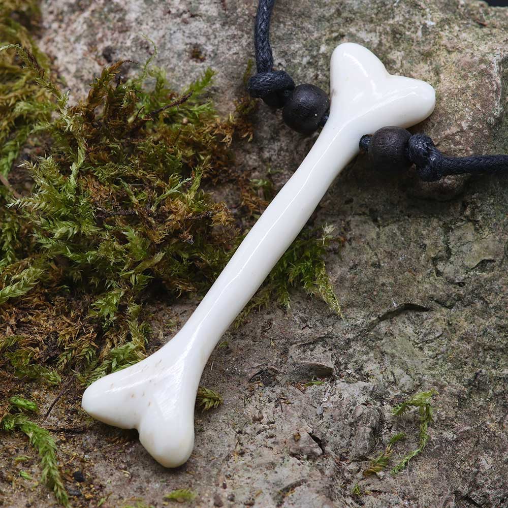Knochen Anhänger Schmuck Kette Handarbeit fair gehandelt